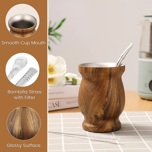 Taza De La Calabaza De Yerba Mate La Paja De Bom-billa Set