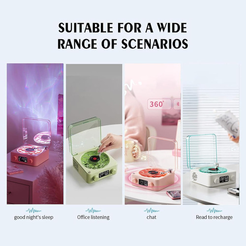 Tocadiscos Recargable Con Diseño De Altavoz Inalámbrico Retr