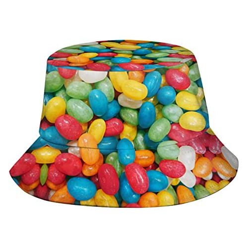 Jelly Bean Candies Coloridos Sombreros De Cubo Moda Gorra De