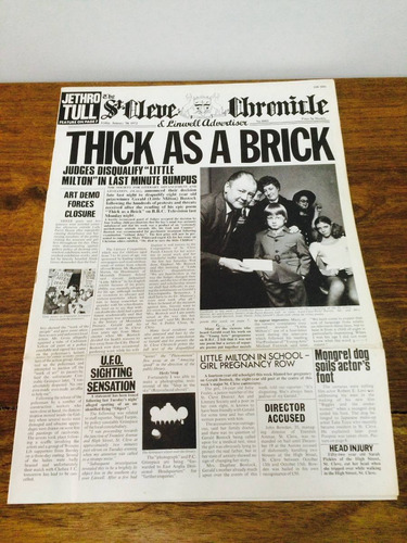 Lp Jethro Tull - Thick As A Brick Import Capa Jornal 72 Raro (Usado)