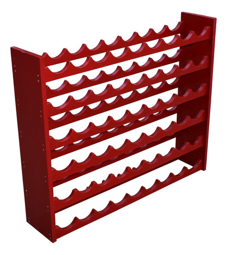 Cava Hogare Moderna Para Vino 54 Botellas 100% De Madera Rojo