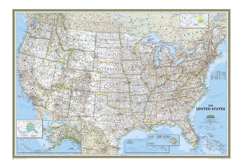 Mapa Hd Dos Eua Ultra Grande 90x140cm Estados Unidos Usa 