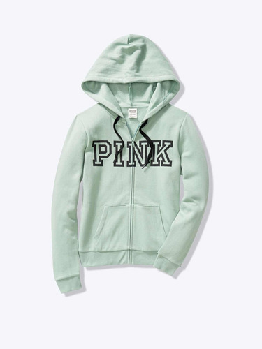 Poleron Victoria's Secret Pink Talla Xs Verde Marino