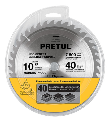 Sierra Circular Corte 10´ Para Madera Disco Inglete 27057