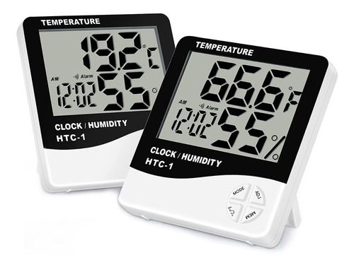 Imagen 1 de 3 de Termometro Digital Con Reloj Y Alarma