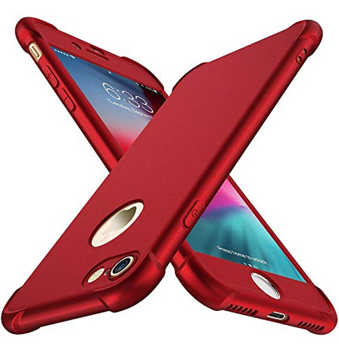 Funda Para iPhone 7 iPhone 8 Metallic Rojo 4.7 Pulgada Pc Du