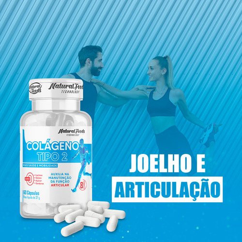 Kit Colageno Tipo 2 + Vitaminas Joelho Articulação 180 Caps Sabor Sem Sabor