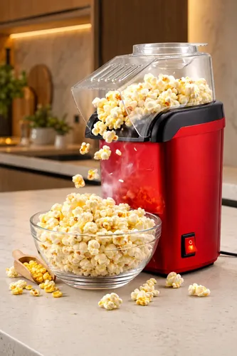 Pipoqueira Elétrica Compacta Sem Óleo Ar Quente Saudável Vermelho 127v