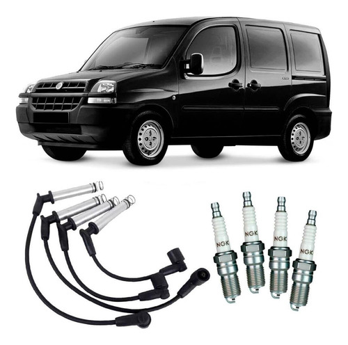 Kit Vela Cabo Vela Ignição Doblo 1.3 16v 2002 2003 2004 20