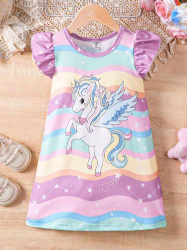 Bonito Vestido De Niña Unicornio 