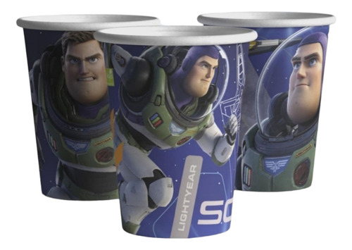 Vasos Lightyear × 6 Toy Story Cotillón Cumpleaños Niños