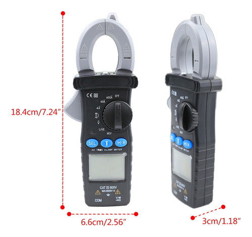 Pinza Amperimétrica Con Botones Retroiluminados, Abrazadera
