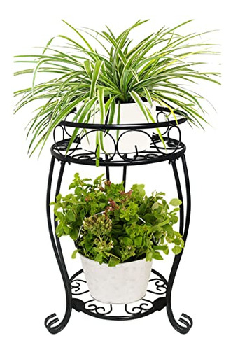 Soporte Plantas De Metal Interior/exterior Maceta Redon...