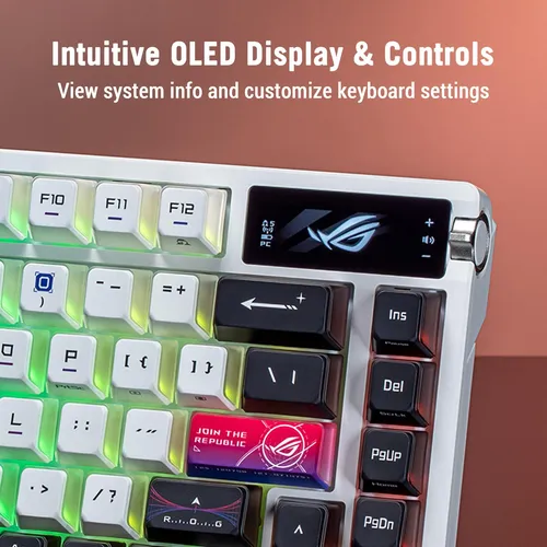 Teclado Para Jogos Sem Fio Asus Rog Azoth X Tkl Branco Branco