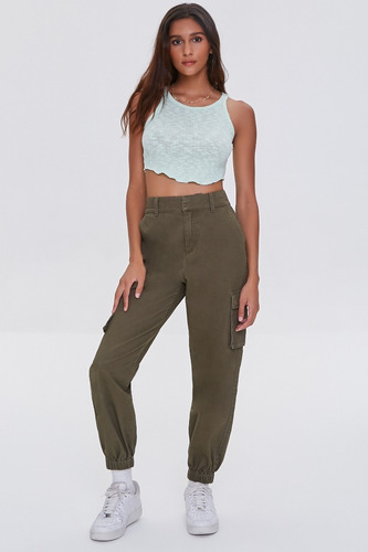 Mujer Forever 21 Playera Tank Crop Lisa