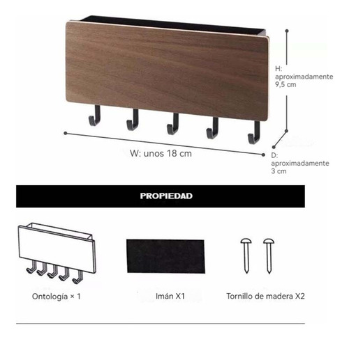 Estante Con Ganchos De Pared Para Llaves