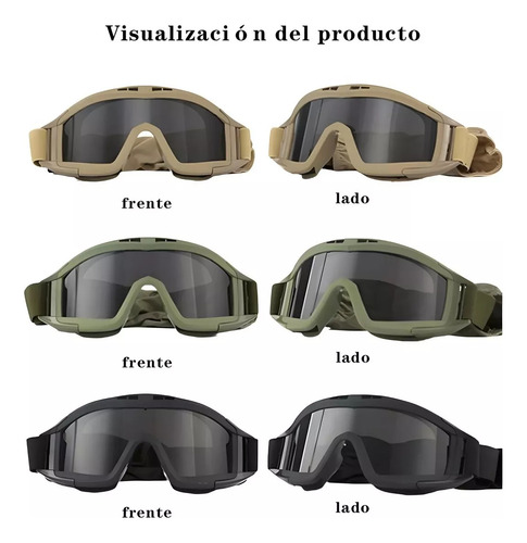 Policia Careta Gafas Goggle Militar Táctico Lentes Color Verde