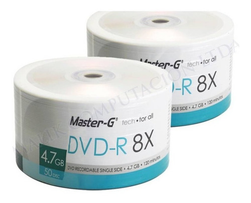 2x 50 Dvd-r 8x Master-g Platinum
