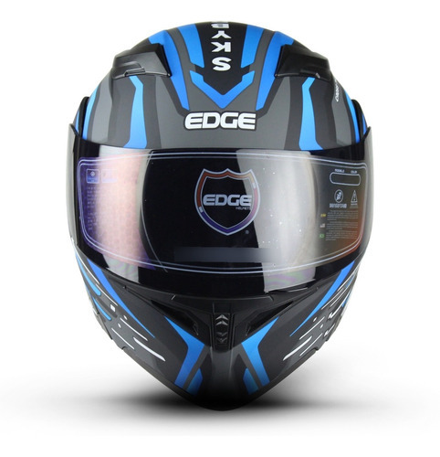 Casco Motocicleta Edge Abatible Boss Skybreaker Gris Azul Color Gris/Azul Tamaño del casco M