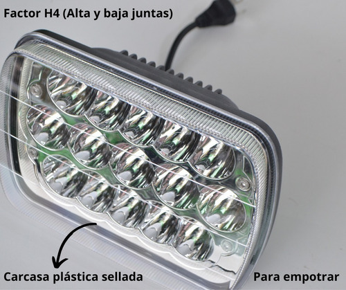 Ópticas 15 Led 45w H4 Alta/baja Faro 7¨ Universal X Par