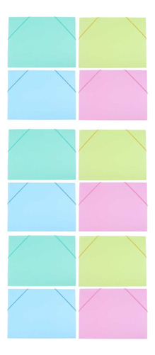 Pack 12 Carpeta Plástica Colores Para Ordenar Documentos 