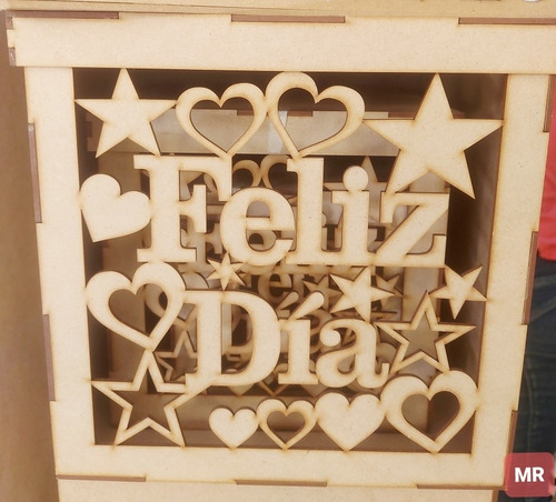 Imagen 3 de 4 de Caja De Mdf O Trupan Para Sorpresa Regalo Para Pareja Amigos