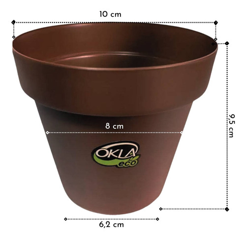 Vaso Redondo Bari Eco (10x9) Cor Tabaco Okla