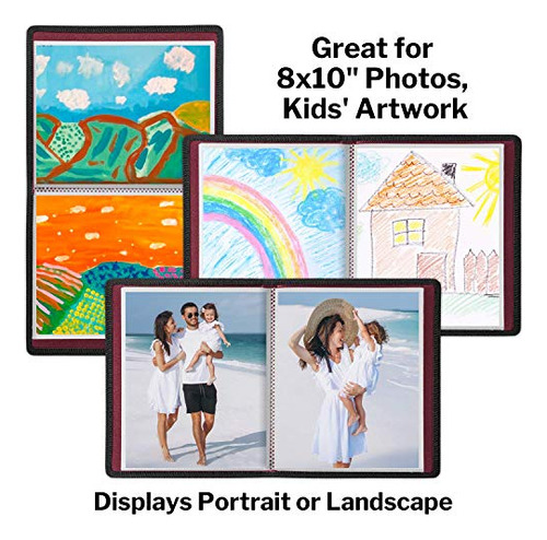 8x10 Photo Album Binder With Clear Sleeves- (ruby), Art...