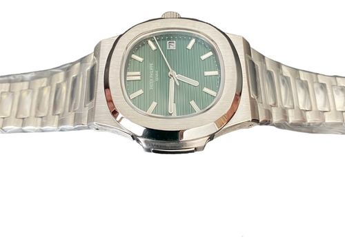 Reloj Patek Philippe Automatico Nautilus Plata 40mm Verde (Reacondicionado)