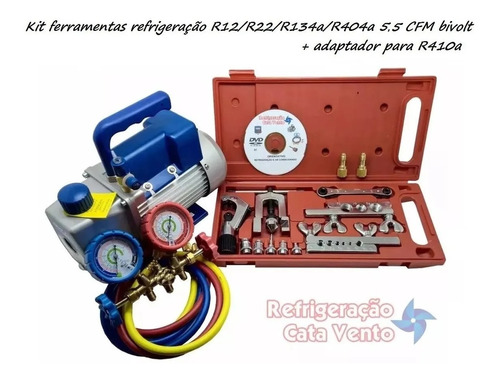 Kit Refrigeração Ferramentas Bomba Vácuo 5,5 Cfm / Manifold