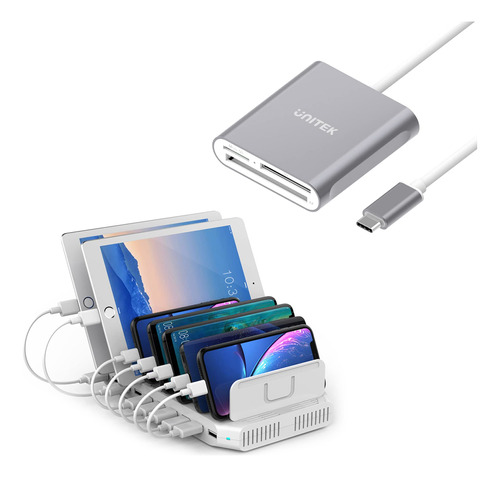 Estacion Carga Multiple Lector Tarjeta Sd Usb C