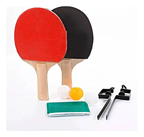 Kit Malla  Ping Pong 3 Bolas Mesas Retractil 2 Raquetas