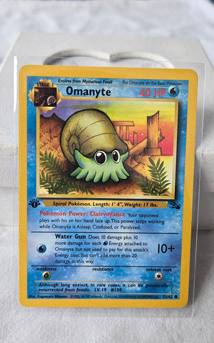 Pokemon Omanyte 52/62 Fossil 1° Edición 1999 Nm Inglés Omanyte 1 Edición Inglés (Usado)