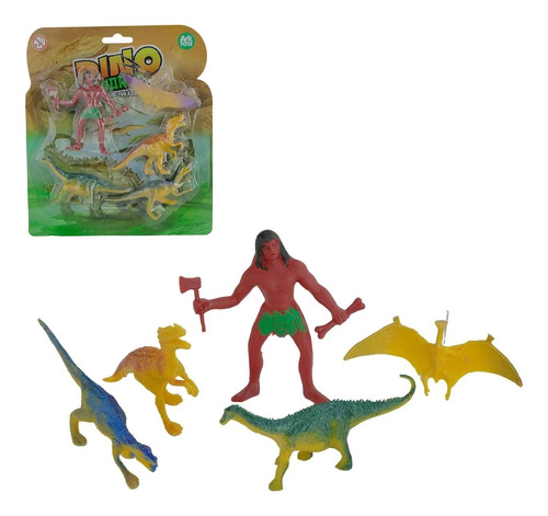Brinquedo Kit Animais De Plástico 05 Peças Dinossauros