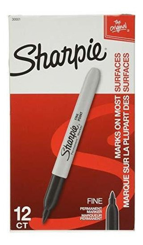 Sharpie Marcador Permanente, Fine Point, Negro (30101) (12 M