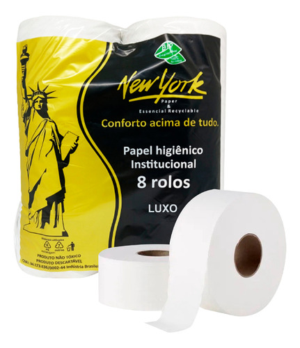 Papel Higiênico Institucional Luxo New York 8 Rolos