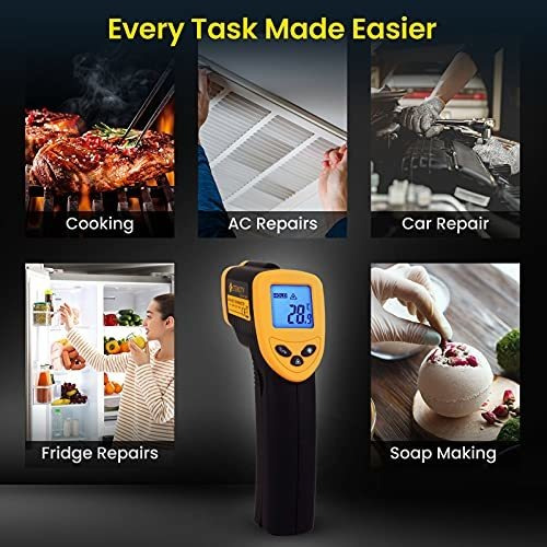Termometro Infrarrojo De Temperatura Digital Para Cocinar Amarillo