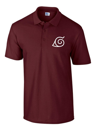 Camiseta  Polo Naruto Aldea De La Hoja Hombre 