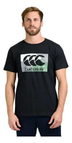 Remera Canterbury Printed Axis Negra Algodon Urbano