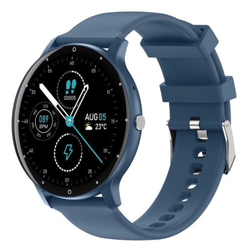 Smartwatch Deportivo Reloj Inteligente Zl02d Llamadas Tactil Malla Azul