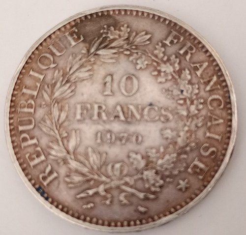 Moneda Francia 10 Francs 1970 Playa N489