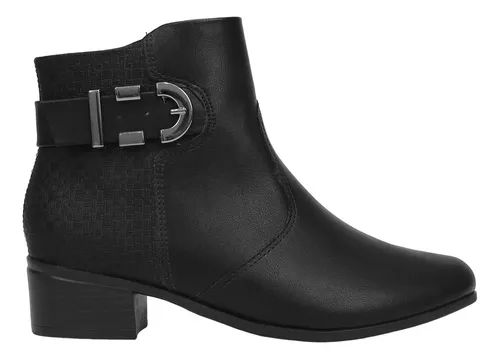 Bota cano longo comfortflex salto embutido fivelas feminina 2025