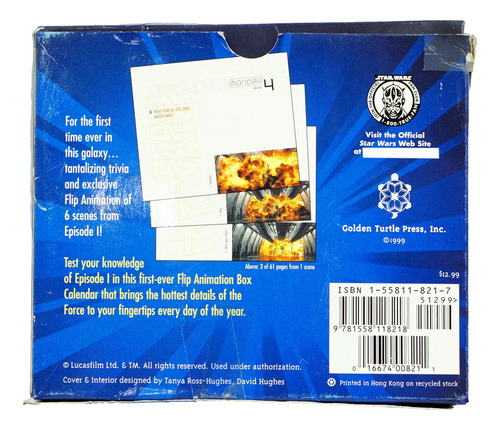 Star Wars Episode 1 Flip Animation Trivia Box Calendar 2000