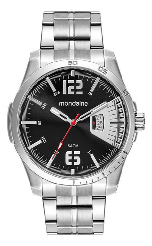 Relógio Mondaine Masculino Prateado 48mm Bateria