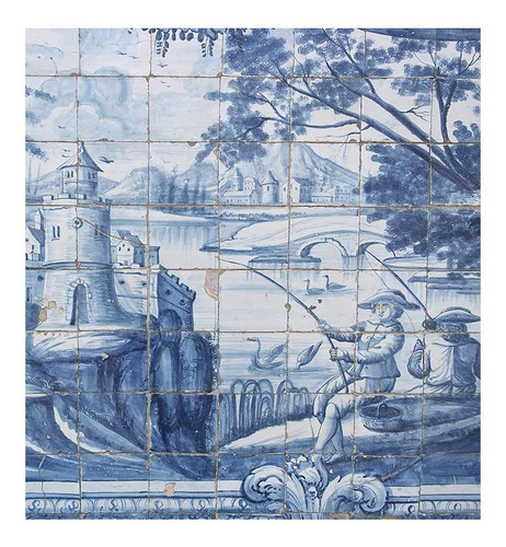 Vinilo 30x30cm Azulejos Estilo Pesqueros Arte En Mozaico