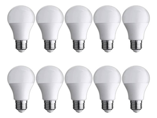 Packs 10 Lamparas Led Luz Fria 9w!! E27 6 Meses De Garantia 