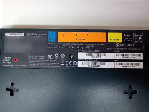 Router Netgear Wndr4300 Doble Banda 2.4ghz Y 5ghz Gigabit (Usado)