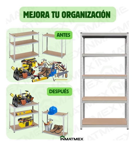 Estante Rack/organizador Con 5 Niveles Anaquel Metálico 2pz