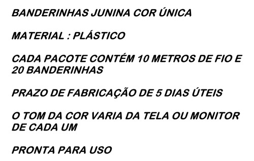 Kit Com 1000 Metros Bandeirinha Festa Junina Cor Única