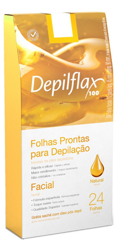 288 Folhas Prontas Facial Depilflax Morango Hortela Natural